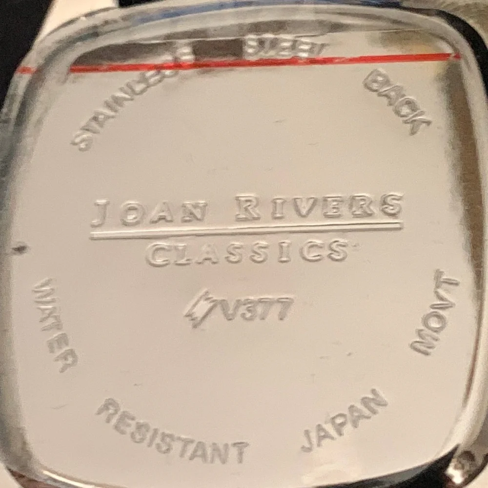 Watch Joan Rivers Classic Collection Square Face Blue Leather Band V377 Boxed